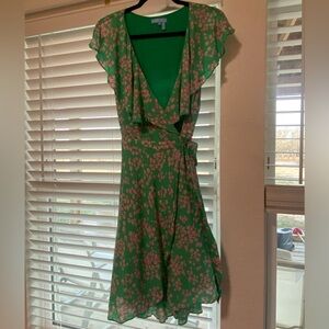 Draper James RSVP Floral Green Wrap Dress
